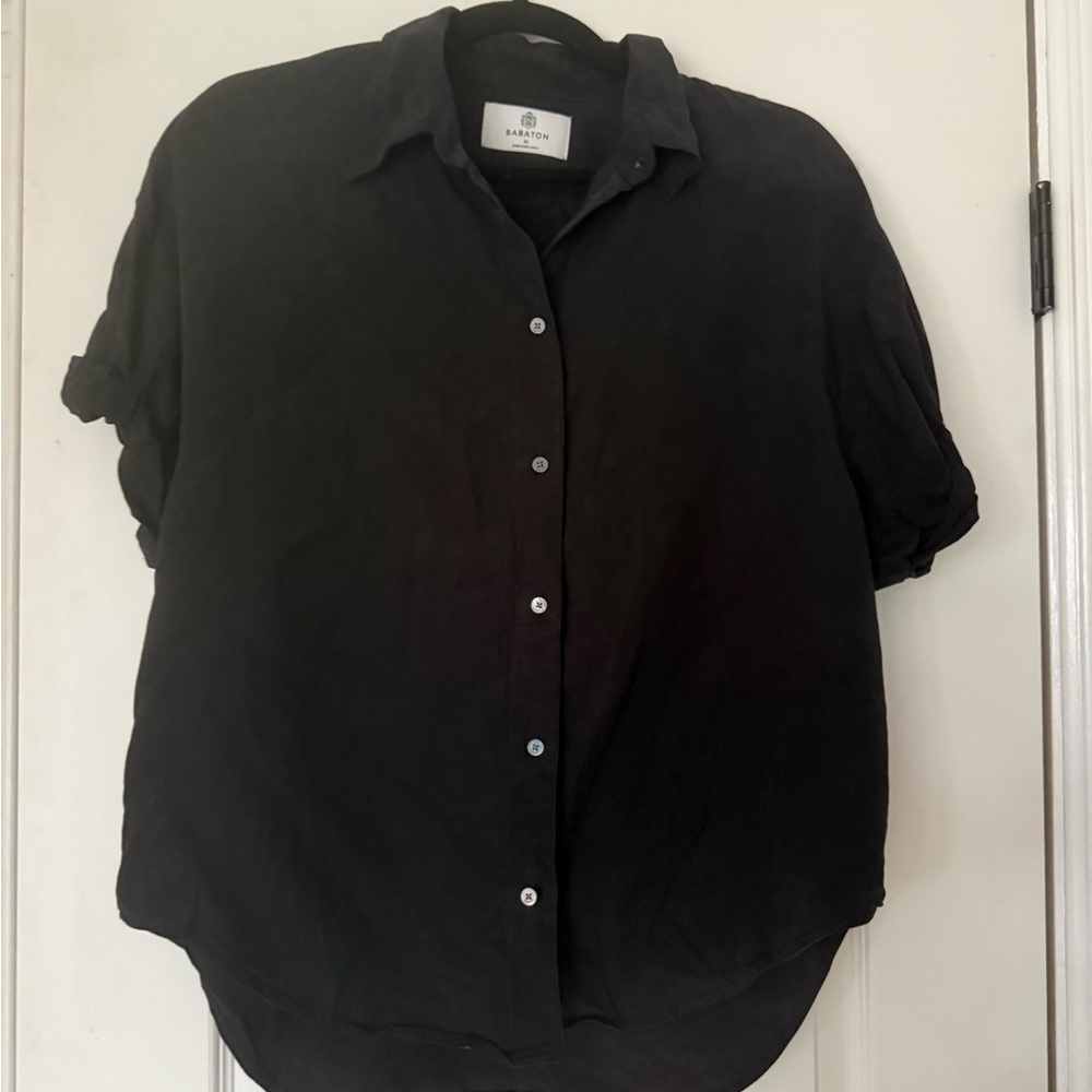 Babaton Gray Button Down Collared  Shirt 100% Tencel